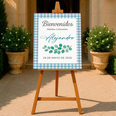CARTEL DE BIENVENIDA PARA COMUNIÓN MOD1 VARIOS TAMAÑOS